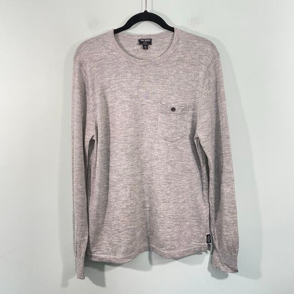 Todd Snyder Light Grey 100% Cashmere Pocket Pullover Lightweight Sweater Size M - Picture 1 of 9